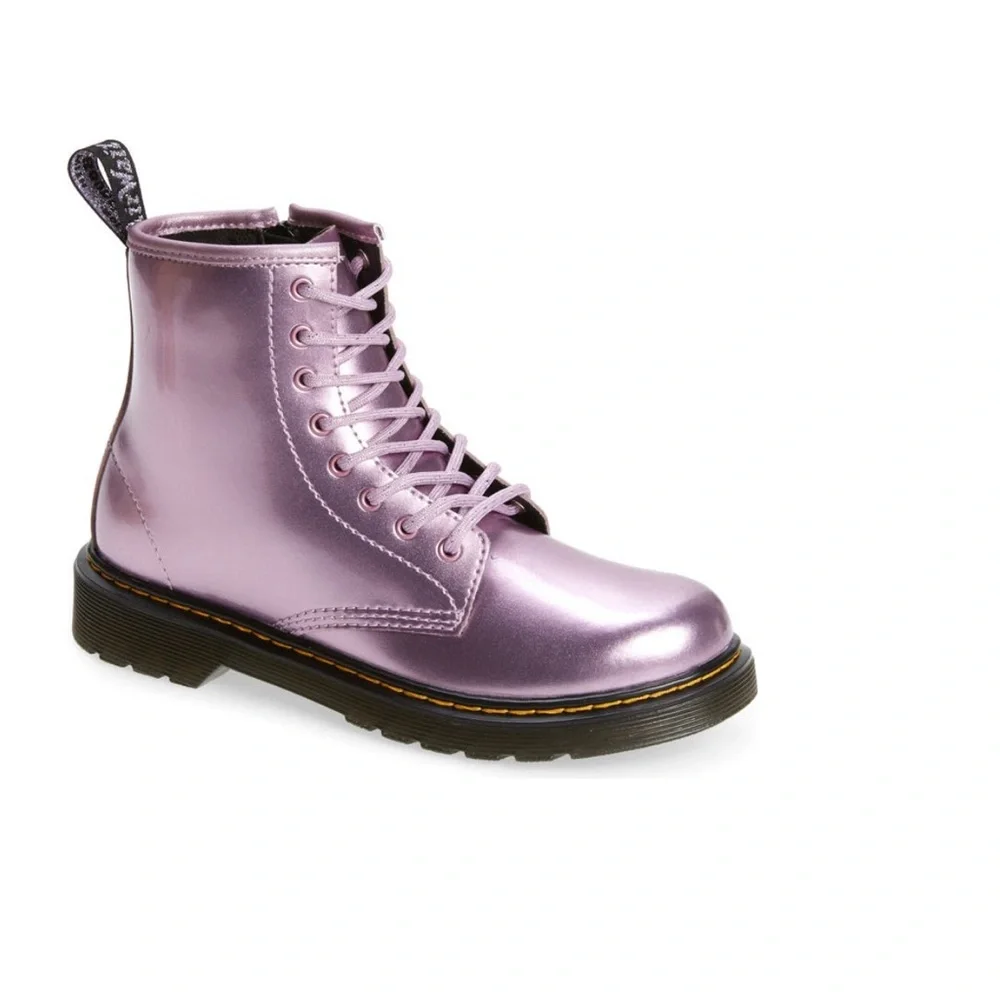 Dr. Martens Kids Boots in Metallic Purple - Picture 1 of 16